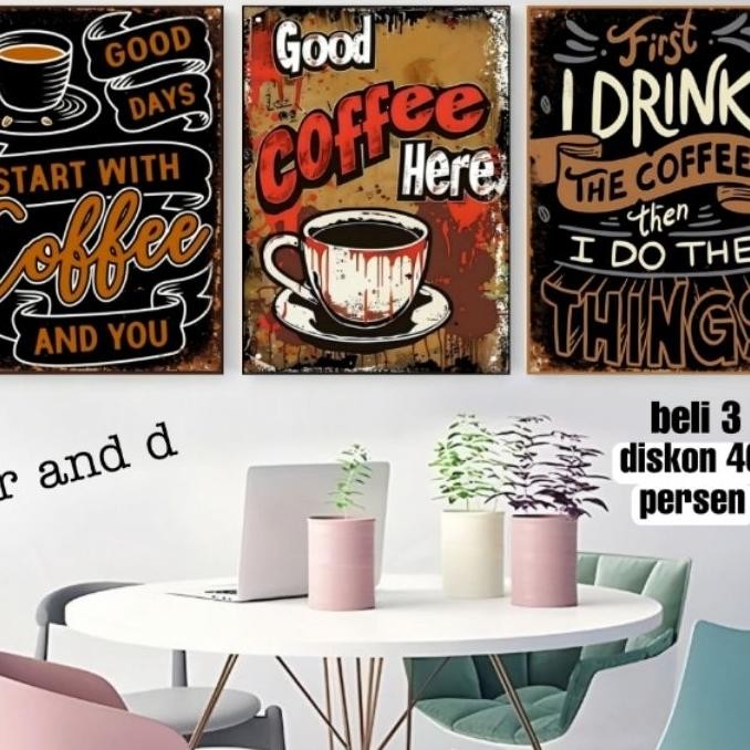 Hiasan Dinding Kamar Ukuran A2 60X40 Hiasan Dinding Aesthetic Nuansa Caffe Dekorasi Dinding Cafe Rum