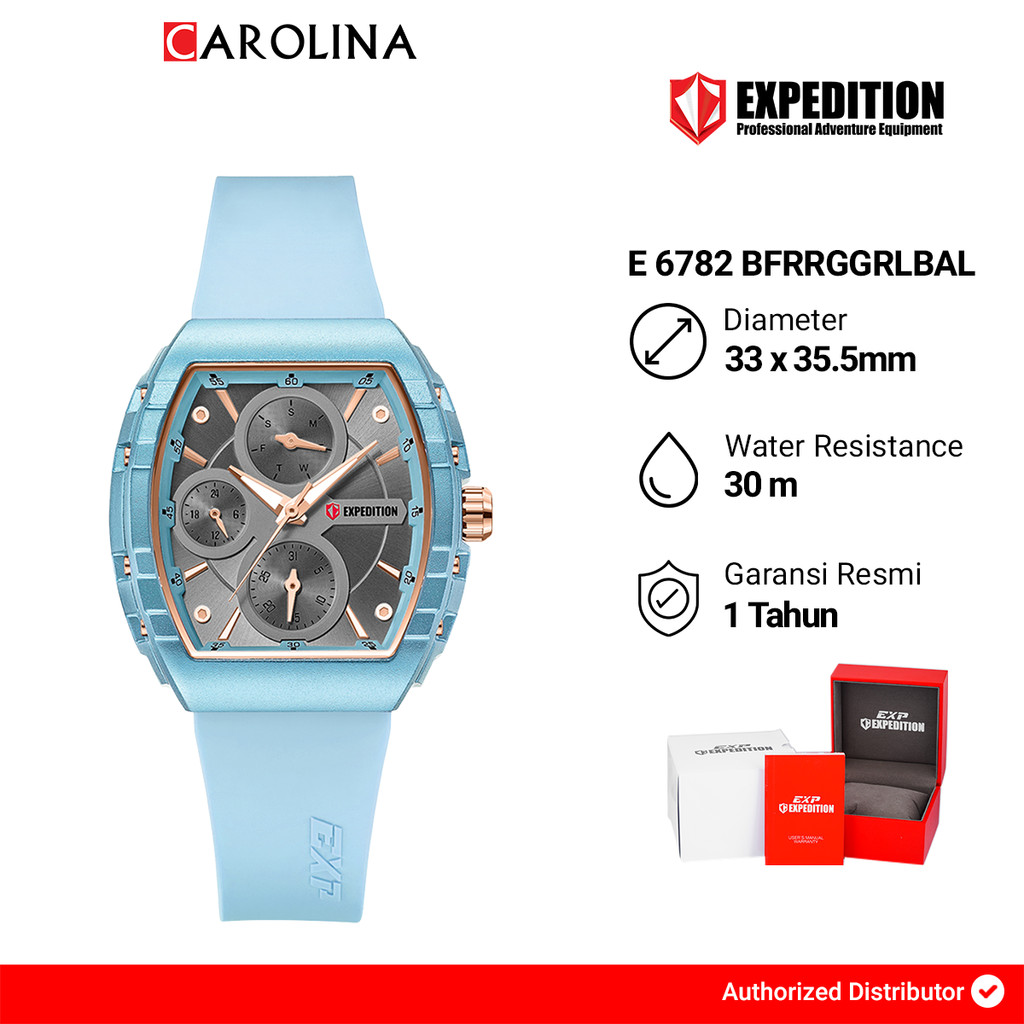 Jam Tangan Wanita Expedition EXPEDITION Exp Chronograph E 6782 BFRRGGRLBAL Light Blue Dial Light Blu