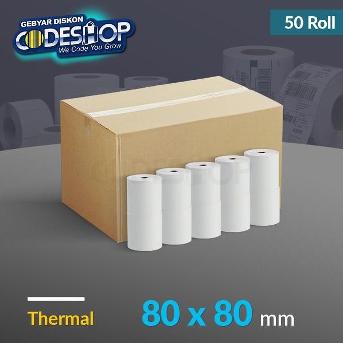 

TERBARU - Kertas Thermal 80x80 mm Codeshop Struk Printer Kasir 80mm (50 Roll)