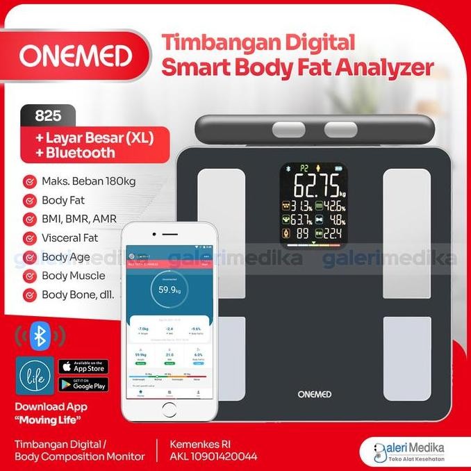Timbangan Digital Onemed 825 Body Fat BMI Android/iOS - Timbangan BMI