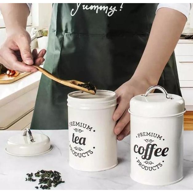 Canister Set Wadah Kopi Gula Set Wadah Penyimpanan Gula Kopi Teh
