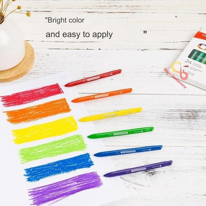 

Deli Krayon Plastik 12 Warna Anak Sekolah Plastic Crayon
