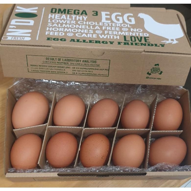 

telor omega 3 (1pack isi 10 butir) Nugi