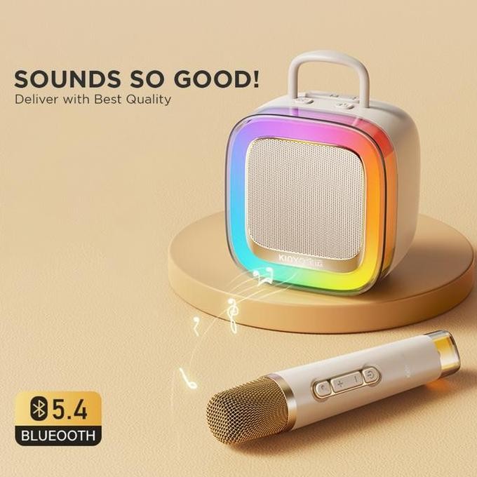 KINGLUCKY K88 Speaker Bluetooth Mini Portable 2MIC Speaker Karaoke | Microphone Karaoke Set 2MIC | S