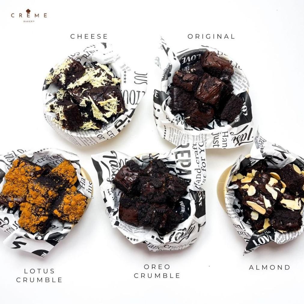 

Brownies Fudgy / Fudge Sliced (10pcs/100 gram) | Brownies panggang coklat | CREME BAKERY Nugi