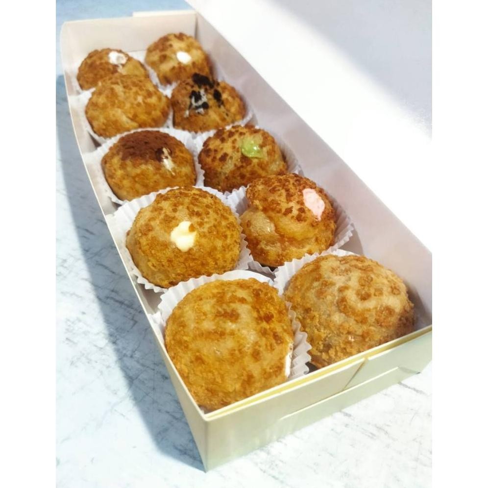 

Kue Choux Soes Deliz Sus Crunchy Creamy Coklat Vanilla Mini Nugi