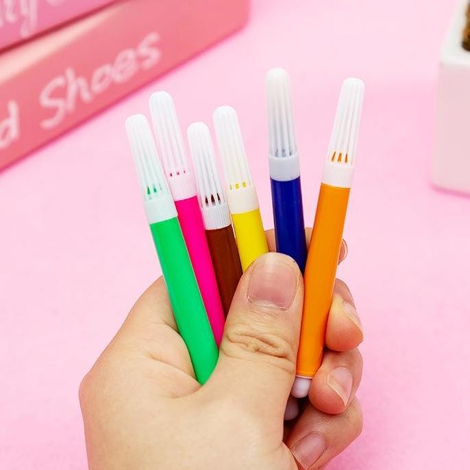 

Spidol Gambar Tulis Mini Kecil Travel 6Pcs Warna Warni Spidol Mini