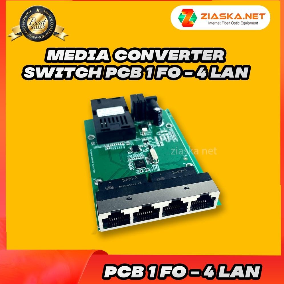 PCB 1FO-4LAN Media Converter 1FO 4LAN 100 Mbps 1 port fo 4 port lan Nugi
