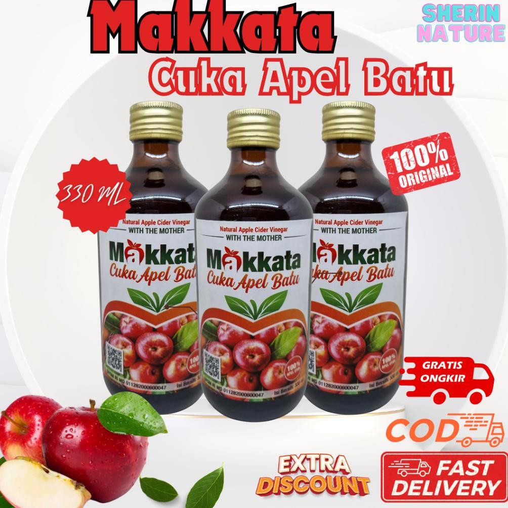 

CUKA APEL Batu Malang MAKKATA Organic Apple Cider Vinegar Original 100% Apel Utuh Nugi
