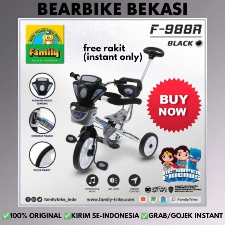 Terlaris Sepeda Anak Roda Tiga Family F-988L / 988R Original - Tricycle Ride On Premium