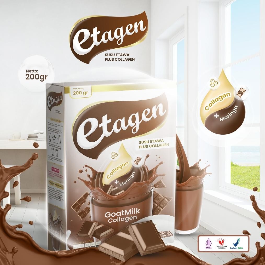 

ETAGEN SUSU COLLAGEN Kolagen Milk Merawat Kulit & Wajah Rasa Cokelat Coklat 200gr Nugi