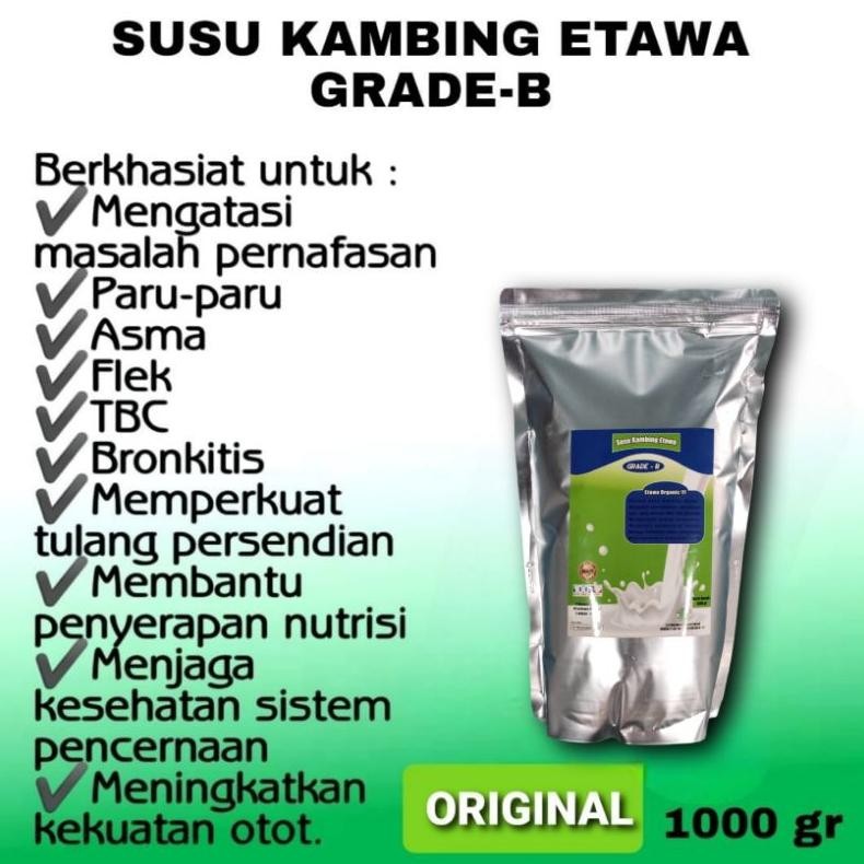 

Susu Kambing Etawa Grade-B 1kg/1000gr Rasa Original Nugi