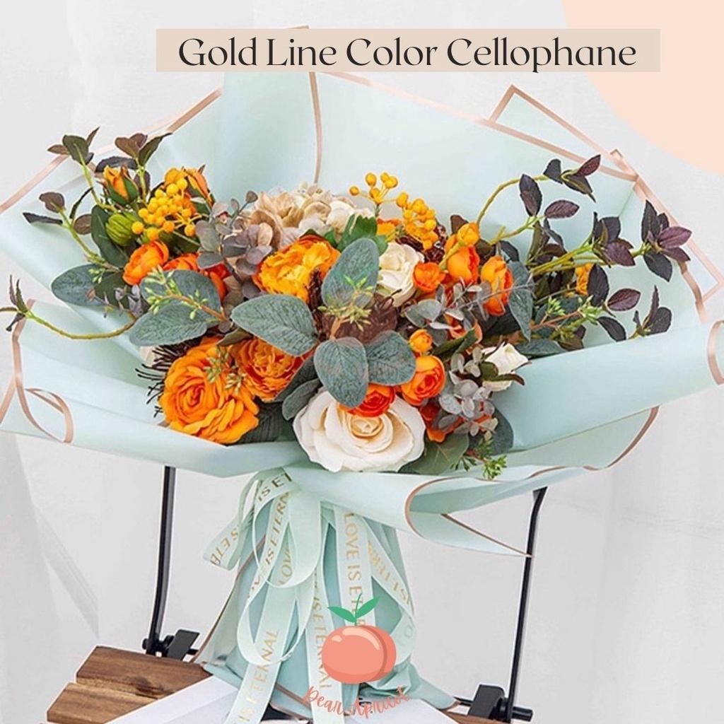 

Bis [5 Lembar] Flower Wrapping Gold Line Color (Ecer) Transparent Cellophane Kertas Buket Bunga Hand Bouquet