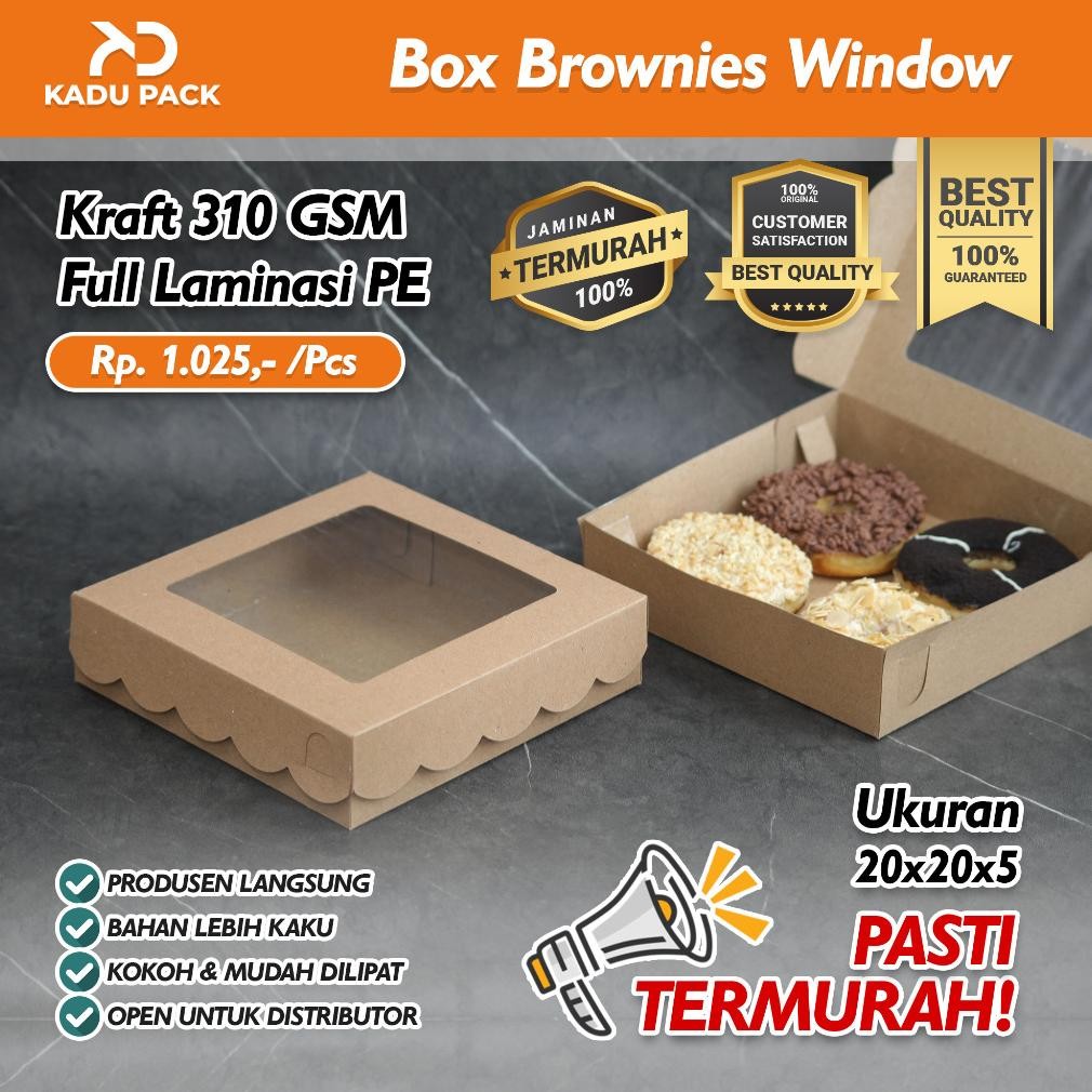 (20 Pcs) Dus Pizza | Dus Kue | Snack Box | 20x20x5 | Dus Donat | Window Mika Nugi