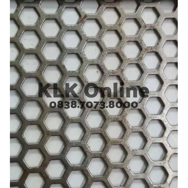 TERLARIS - Plat Besi Ram Grill Speaker / Plat Lubang Perforated HexagonalCustom