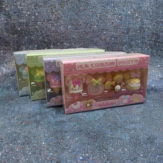 

Set Penghapus Fancy Karakter Lucu Ice Cream (1 Set Isi 4 Pcs) Stationery