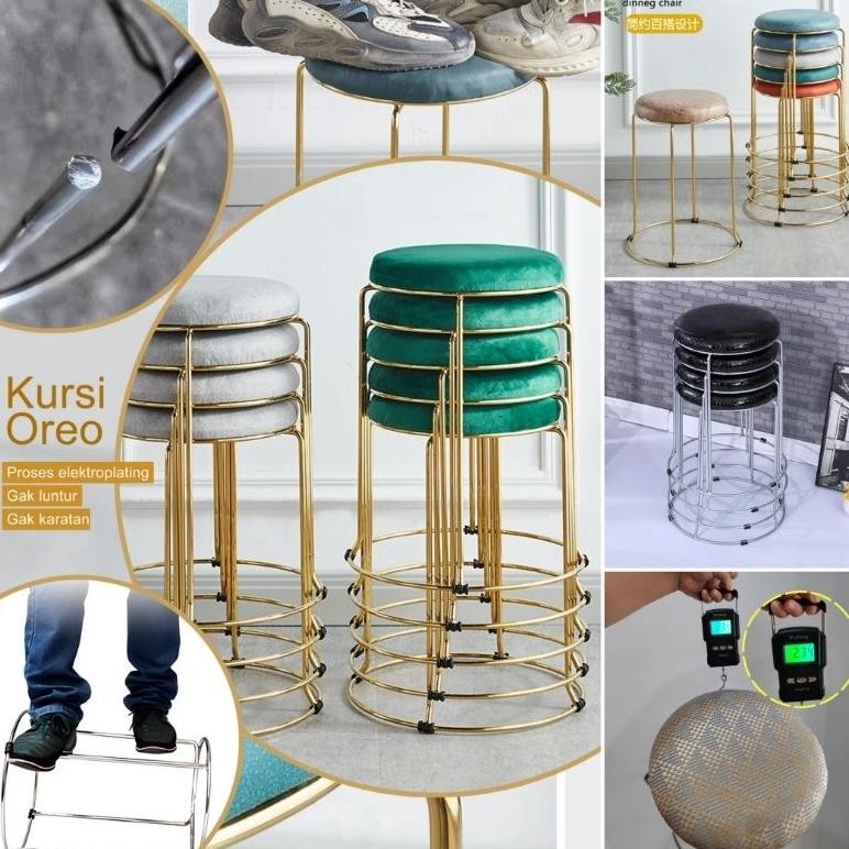 Terlaris Kursi Oreo Besi, Kursi Ba Oreo, Kursi Cafe Bulat, Kursi Bar, Kursi Murah, Besi Kursi