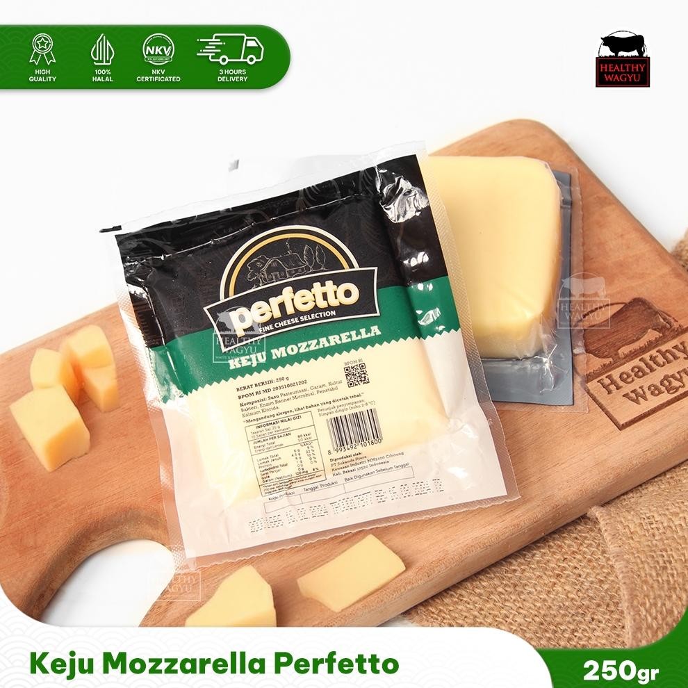 

Keju Mozarella Perfetto Mozarella Cheese Original 250gr Nugi