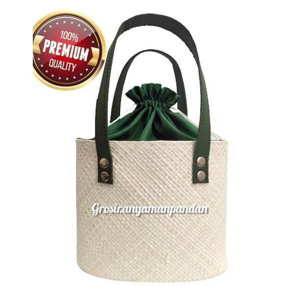 

READY Tas pandan OVAL PUTIH KAIN WARNA tas parcel tas hampers hantaran anyaman Nugi