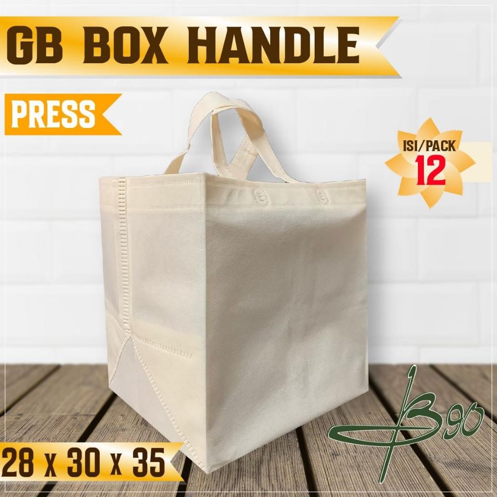 

Tas Spunbond Alas Kotak HBPA 23 x 26 x 20 Goodie Bag Box Press Tas Kain 12Pcs Nugi