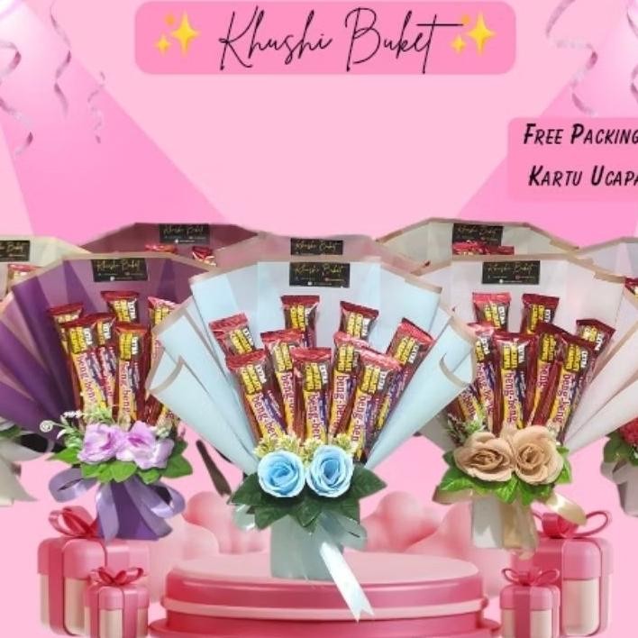 

Buket Bucket Hadiah Snack Murah Beng Beng Silverqueen Nugi