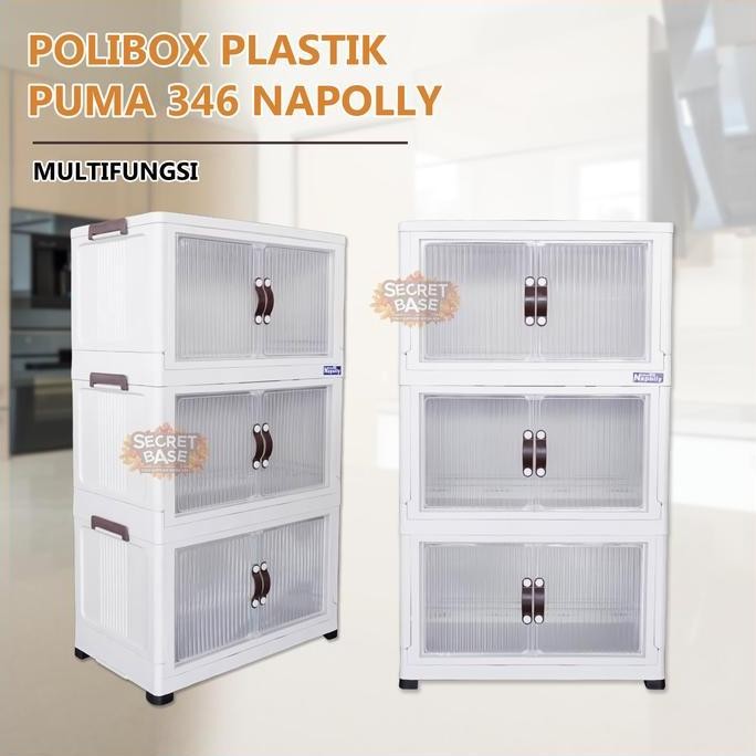 NAPOLLY POLIBOX 346 SUSUN 3 + RODA - Almari Plastik/ Bok/ Lemari Jumbo
