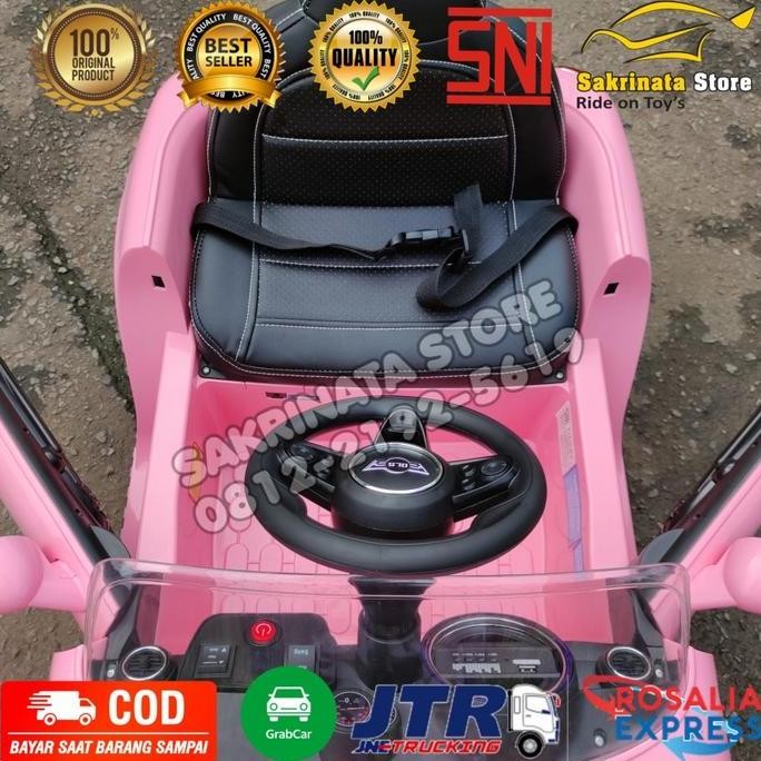 Mini Cooper Pink Remote Control Mainan Mobil Aki Anak