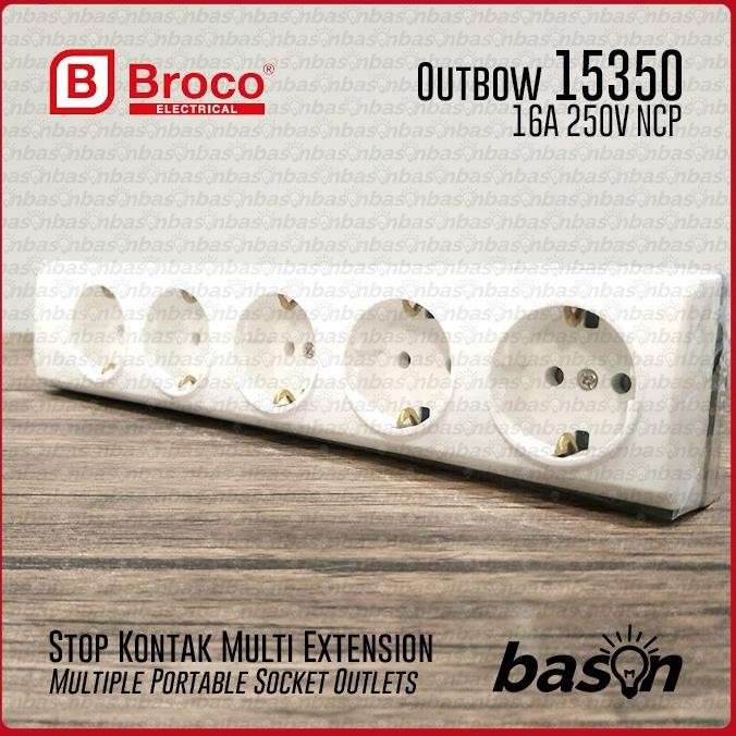 BROCO 15350 NCP 16A 250V SNI - Stop Kontak 5 Lubang tanpa kabel