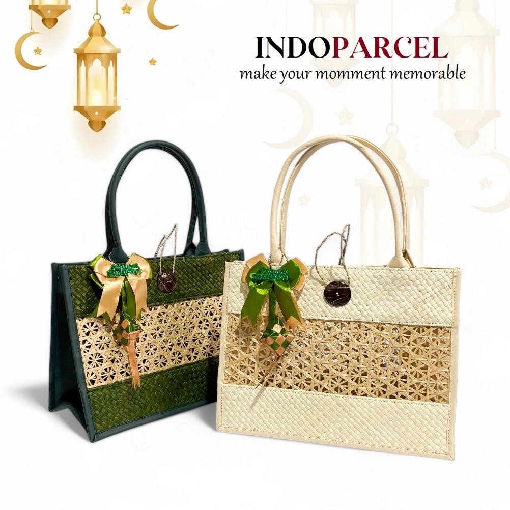 

INDOPARCEL - Tas Hampers Lebaran Anyaman Pandan Kombinasi Anyaman Bambu Bungkus Kemasan Tas Kado Goodie Bag Hari Raya Idul Fitri Viral Terbaru Nugi
