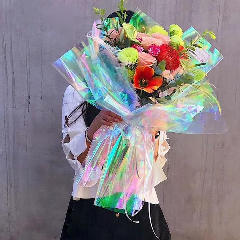 

[50 cm x 10 meter] Cellophane Hologram Roll / Korean Wrapping Paper / Kertas Plastik Buket Bunga Nugi