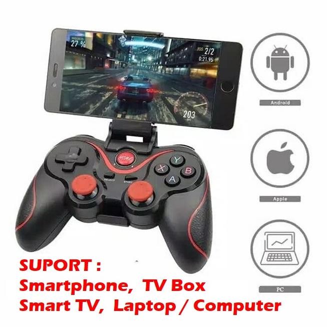 GAMEPAD BLUETOOTH X3 FOR SMARTPHONE TV BOX SMART TV LAPTOP COMPUTER WIRELESS X3 GAMEPAD JOYSTICK BLU