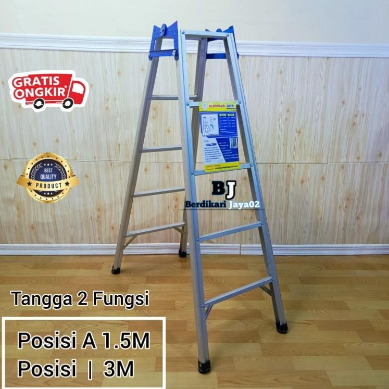 Terlaris Tangga Lipat 1.5 Meter Alumunium Kuat Kokoh Berkualitas / Tangga 1.5 Meter Multifungsi