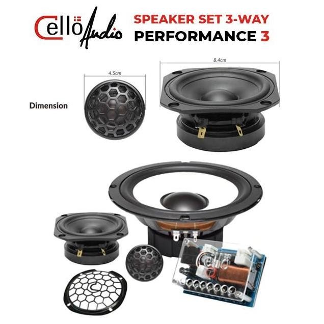 Speaker Split 3 Way Cello Performance 3 (Midbass + Midrange + Tweeter)