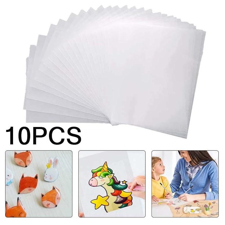 

10pcs Plastik Shrink Paper 20*29cm Shrink Kertas Shrink Paper Diy Multifungsi Heat Shrink Sheets Shrink Paper Printable Nugi