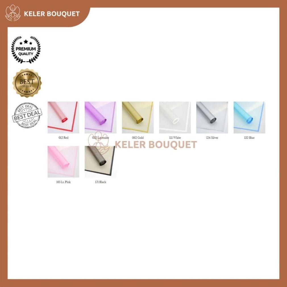 

(Isi 20 Lembar) Kertas Buket Cellophane Wrapping Flower Transparan Warna Warni List Nugi