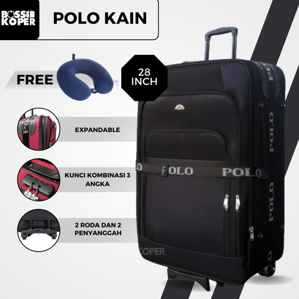 Terlaris Koper 28 Inch Tas Koper Polo Twin Ukuran Bagasi-Polo-Kain-Wanita-Jumbo-Murah-Besar-Roda 2-E