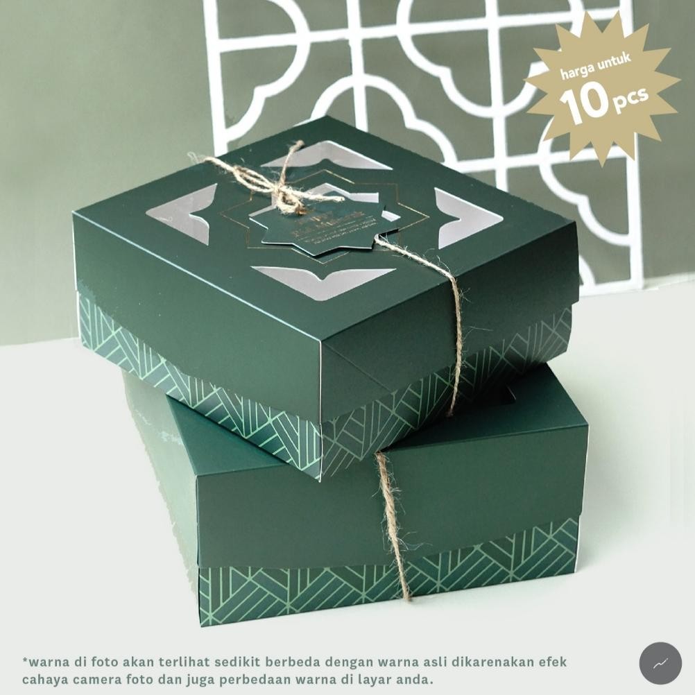 

10pcs Dus Kue Idul Fitri Cake Box Lebaran Packaging Hampers Ramadan (Forrest) Nugi