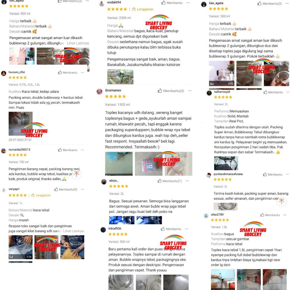 Kekinian TOPLES KACA KEDAP UDARA 2 LITER TOPLES BOTOL JAR TEMPAT WADAH PENYIMPANAN KEDAP UDARA LEBAR