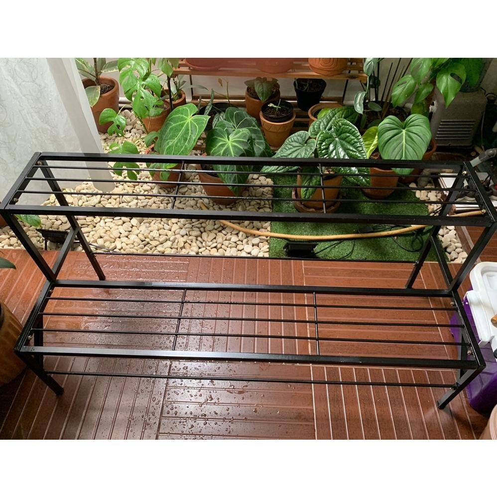 Terlaris Rak Besi Hollow 2 Tingkat Serbaguna /Sistem Bongkar Pasang Knockdown/ Rak Bunga / Rak Pot H