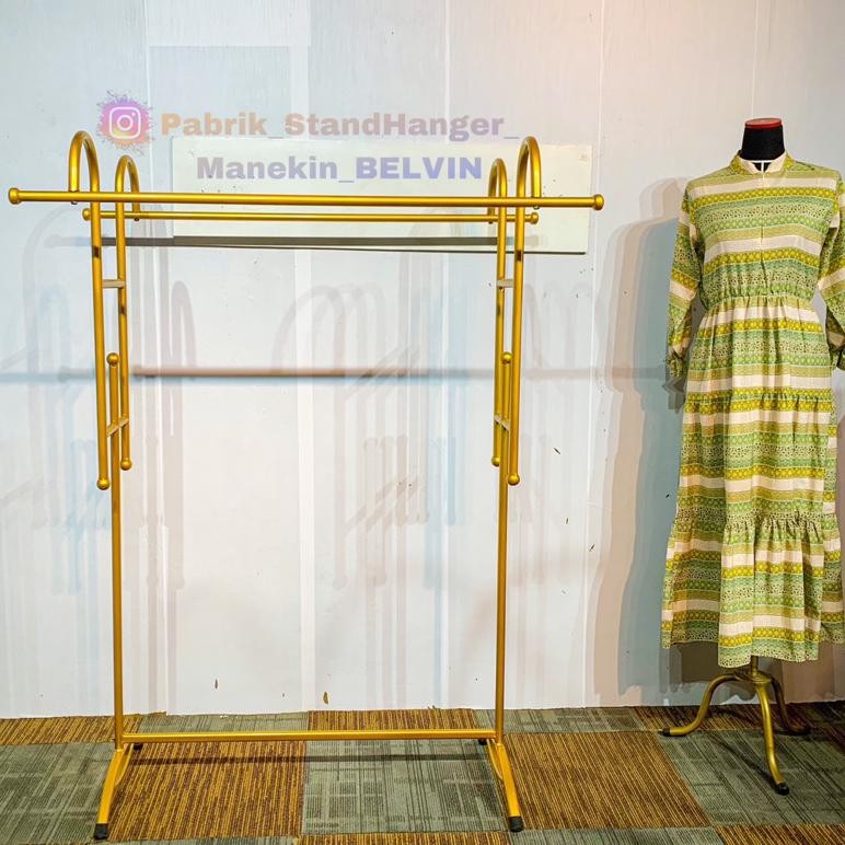 Terlaris Standhanger 2 Sisi Kerajaan Gold | Display Baju Mewah 150 Cm | Display Baju Gold | Display 