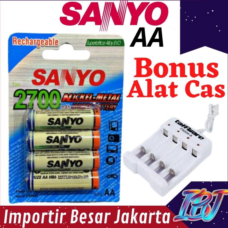 Model baru - FREE CHARGER Baterai AA Sanyo Isi 4 Rechargeable Cas Charger Charge Recharge Tamiya Mur