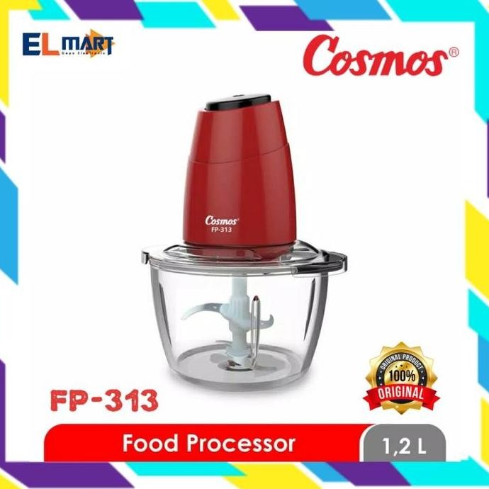 TERBARU - COSMOS food processor FP 313  Pelumat Penggiling Bumbu Daging FP313 Chopper Gelas Kaca 1.2