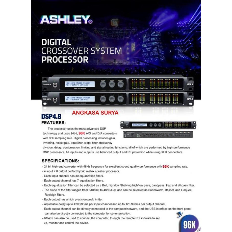 TERMURAH - Speaker Management DLMS ASHLEY DSP4.8 / DSP 4.8 ORIGINAL 4 input 8 out
