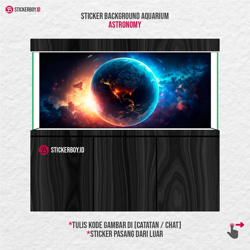 Stiker Background Aquarium Motif Astronomy  – Wallpaper Aquarium Premium