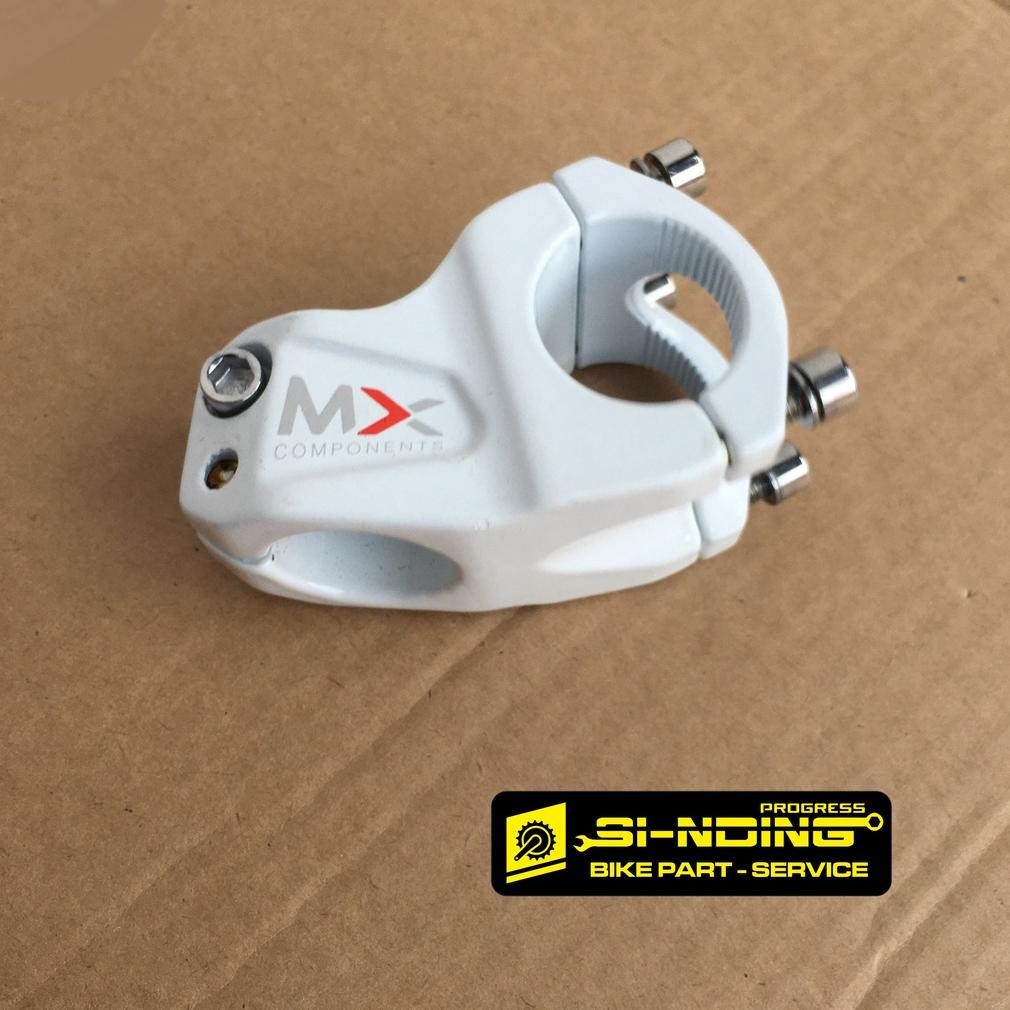 Stem Pendek Stang Handlebar Sepeda MTB Oversize MX Putih Alloy 31.8 mm