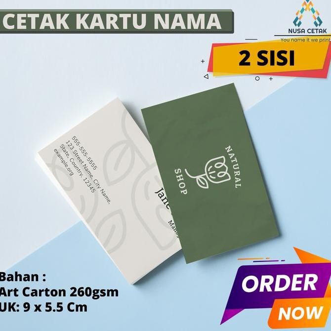 

Print Kartu Nama 2 Sisi - 1 Hari Pengerjaan Murah !
