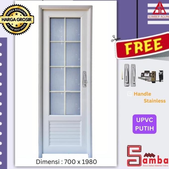 PINTU UPVC 70X198 EDEN JOICE / PINTU KAMAR MANDI UPVC