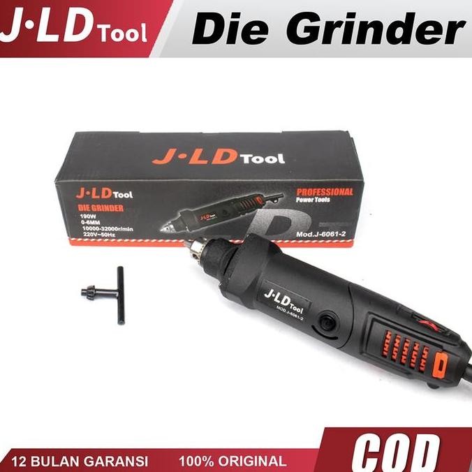 JLD Electric Mini Die Drill Grinder Carver Set Mesin Bor Tuner Listrik Chuck 6MM Power Rotary Tool A