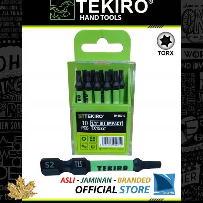 Set Mata Obeng Bintang Pukul T15~T25 x 1~2" inch Impact Driver 1/4" Hitam - Black Torx Bit Impact TE