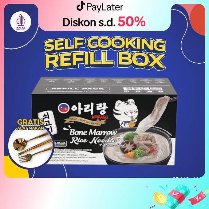 

Sale! Arirang Self Cooking Refill Korean Bone Marrow Rice Noodle 480Gr Isi 3Pcs Mie Instan Kuah Sumsum Korea